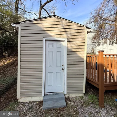 a outdoor view of a building with a tree
