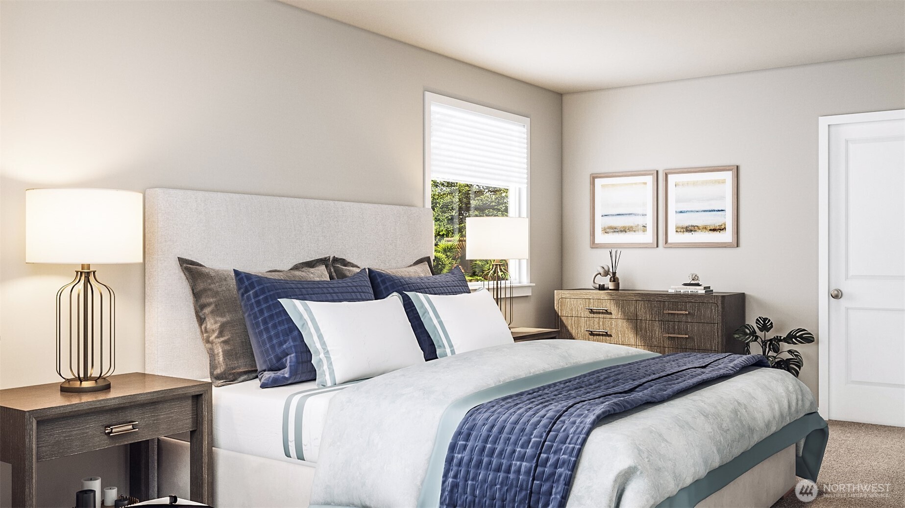 18930 99th Place Northeast, Unit 4 Bothell, WA 98011 - Photo 8 of 23 a bedroom with a bed and a night stand