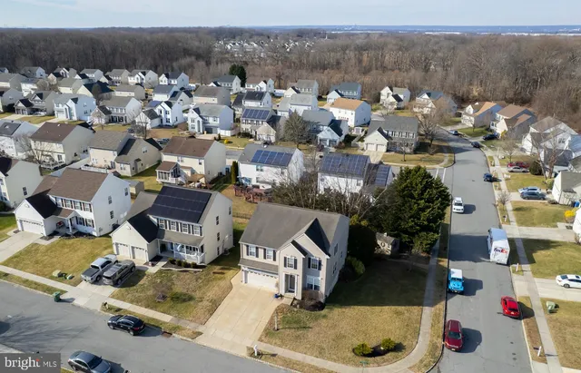 an aerial view of multiple house