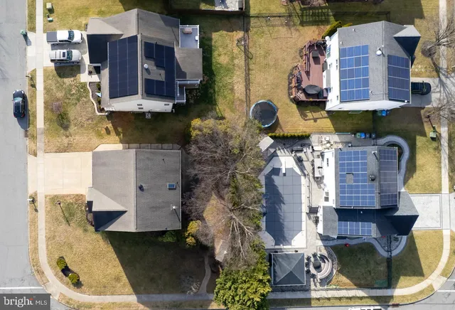 an aerial view of a fireplace with painted walls