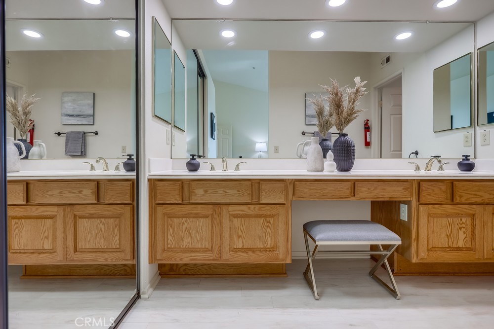 2945 Via Blanco San Clemente, CA 92673 - Photo 40 of 60 a bathroom with a sink double vanity and a mirror