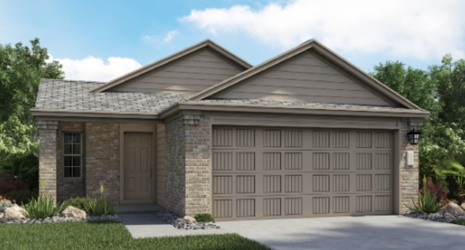 1808 Roaming Oak Bend Georgetown, TX 78628 - Photo 1 of 12 a front view of a house with a yard