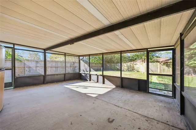 a living room with a large window
