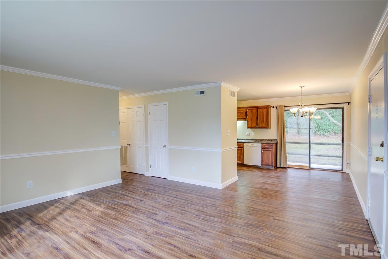 5608 Falls Of Neuse Road, Unit E Raleigh, NC 27609 - Photo 6 of 28 Looking into Kitchen & Dining Area; Hallway to BedRoom/Baths on left