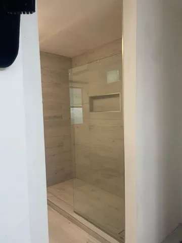 a bathroom with a shower
