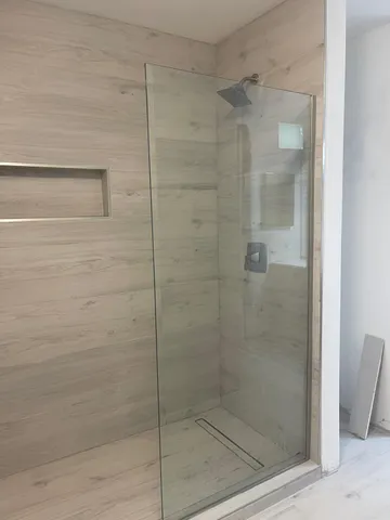 a bathroom with a shower