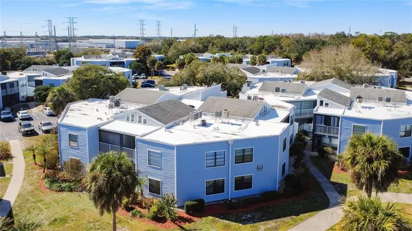 a view of a city and building