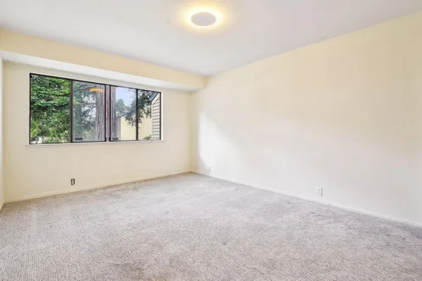 an empty room with closet