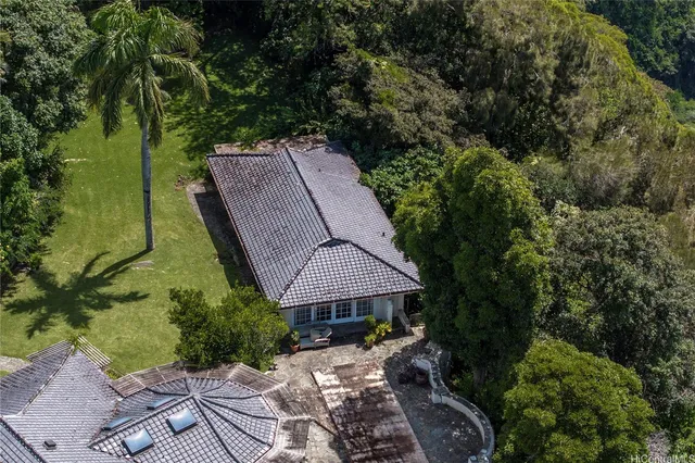 an aerial view of a house