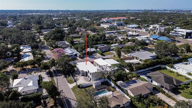 an aerial view of a city