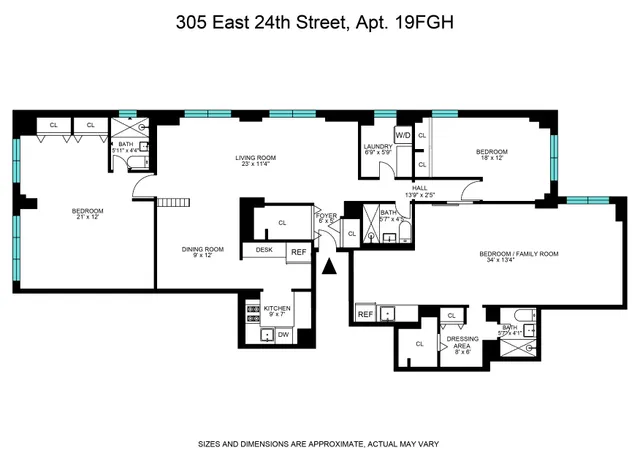$1,850,000 | 305 East 24th Street, Unit 19FGH | Kips Bay