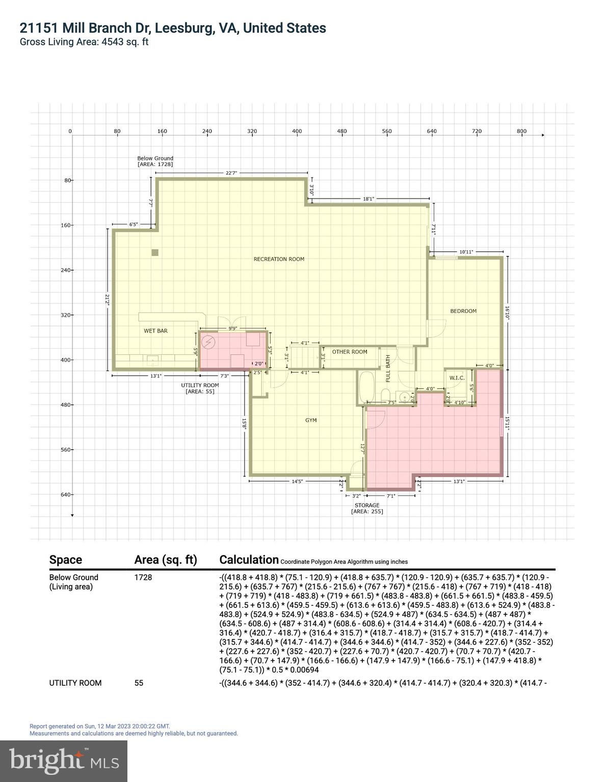 21151 Mill Branch Drive Leesburg, VA 20175 - Photo 119 of 132 Square Footage Report