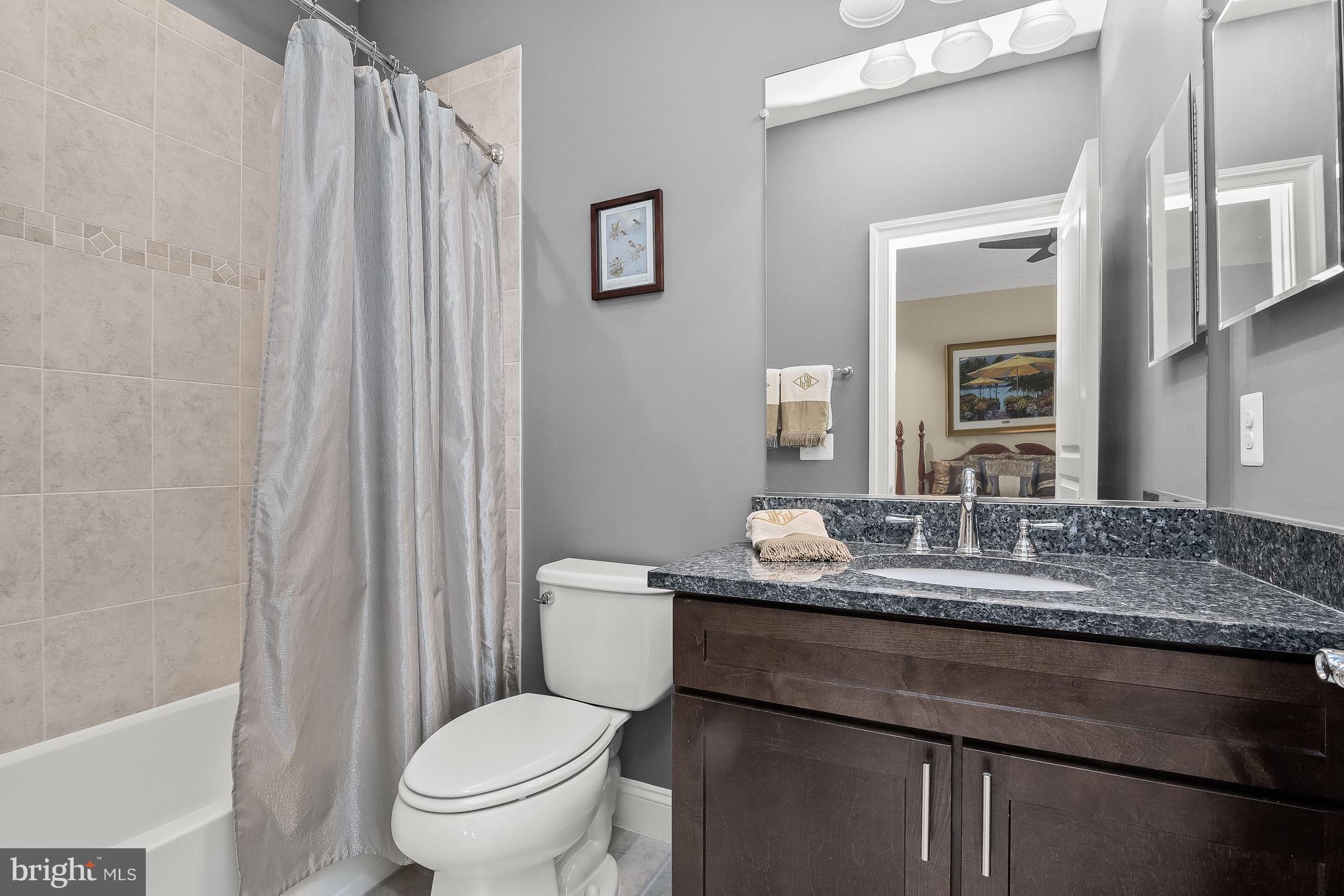 21151 Mill Branch Drive Leesburg, VA 20175 - Photo 68 of 132 a bathroom with a granite countertop sink toilet and a mirror