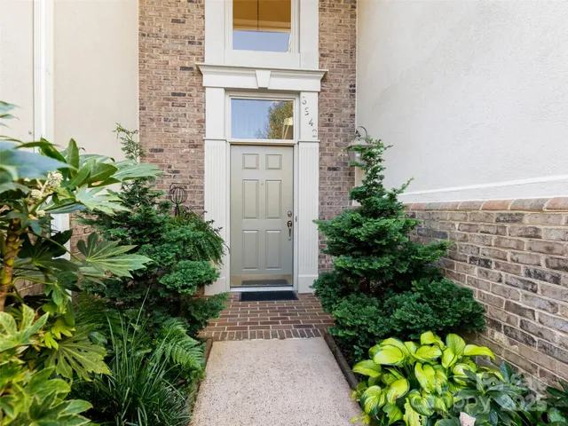 a view of a pathway along with potted plants