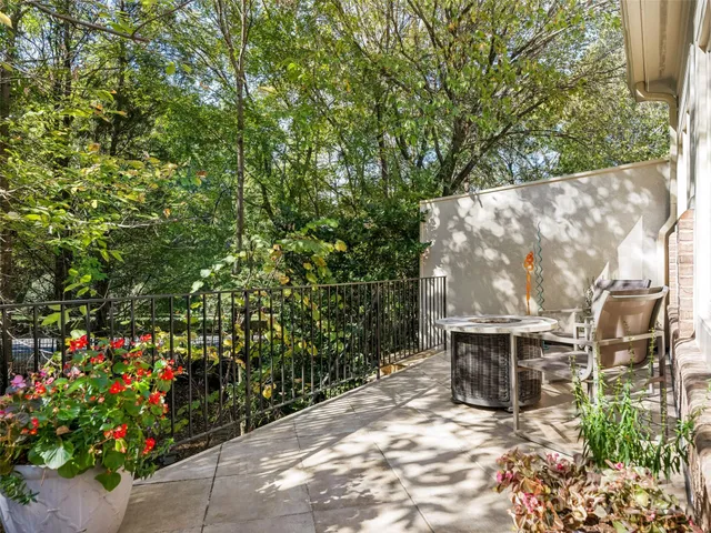a backyard of a house with seating space
