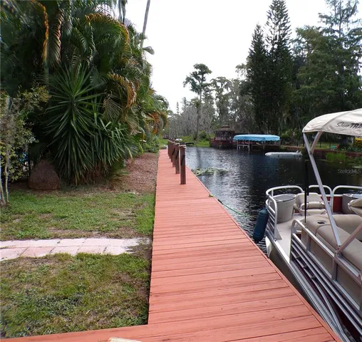 an aerial view of a house with a yard and lake view
