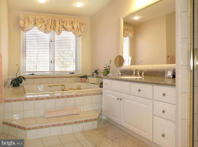 1300 Stamford Way Reston, VA 20194 - Photo 16 of 30 a bathroom with a granite countertop sink and a bathtub