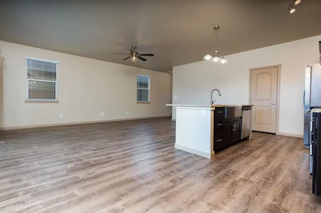 a view of kitchen and natural light