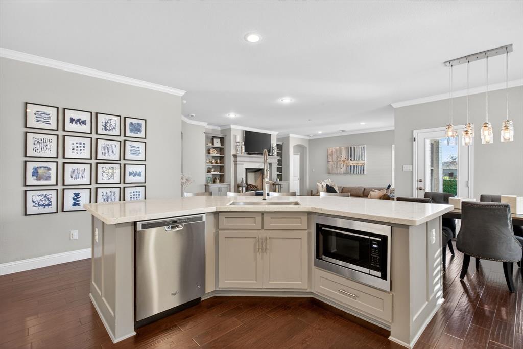 5213 Scott Road Fort Worth, TX 76114 - Photo 14 of 35 a open kitchen with white cabinets and white appliances