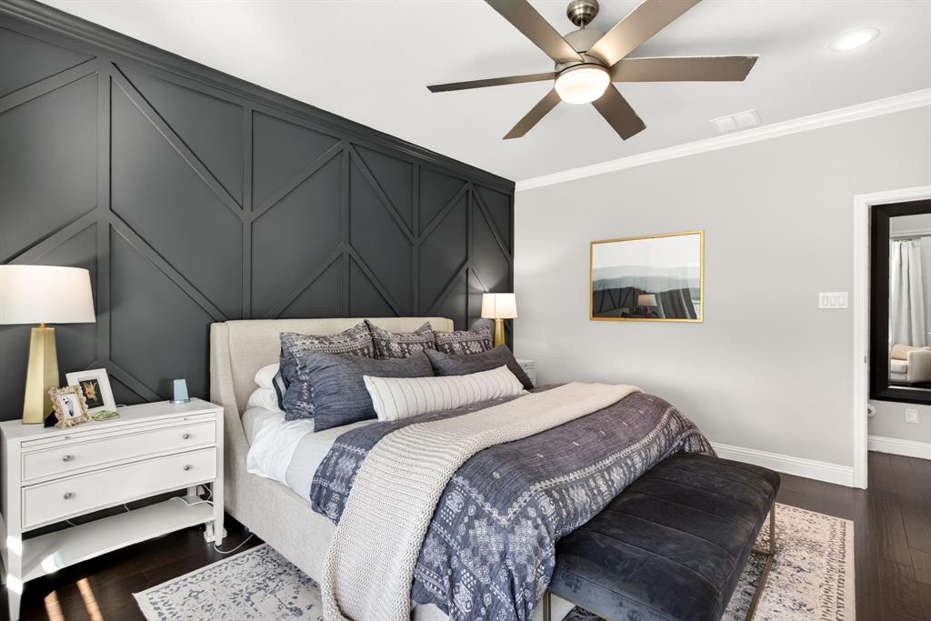 5213 Scott Road Fort Worth, TX 76114 - Photo 17 of 35 a bedroom with a bed and a night stand