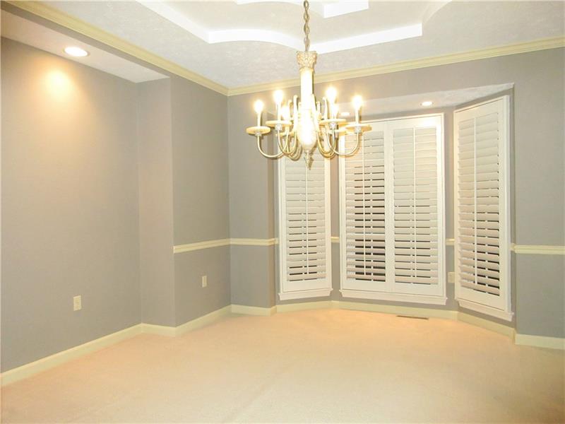 185 Mesa Drive Freeport, PA 16229 - Photo 9 of 25 Enjoy hosting your dinner parties in this lovely, freshly painted, formal dining room featuring a chandelier, crown moulding, a chair rail, bow windows, recessed lighting and custom blinds!