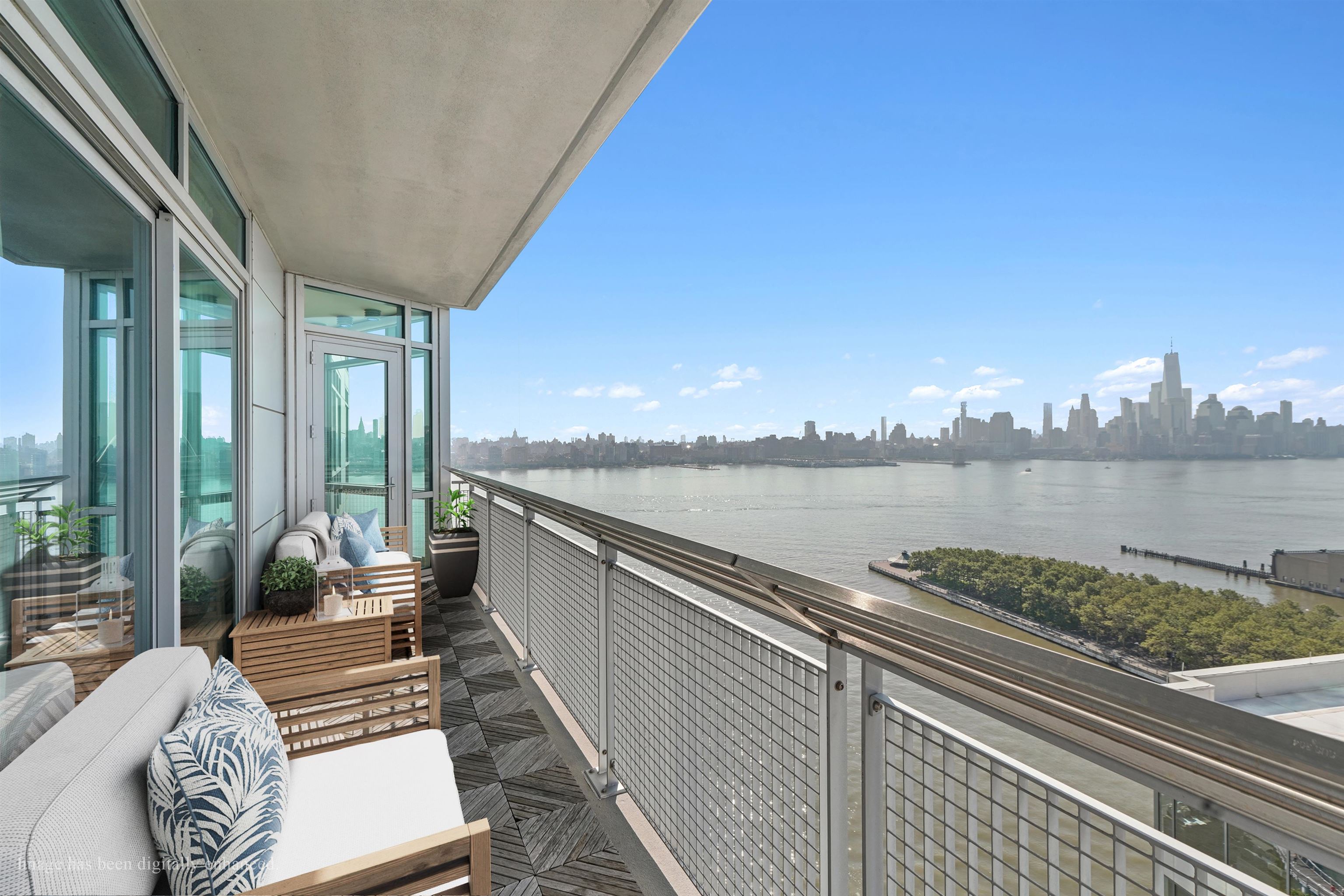 225 River Street, Unit 2003 Hoboken, NJ 07030 - Photo 14 of 19 a view of a balcony with lake view and ocean view