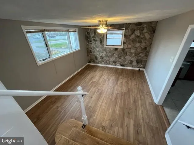 a view of a bathtub in a room