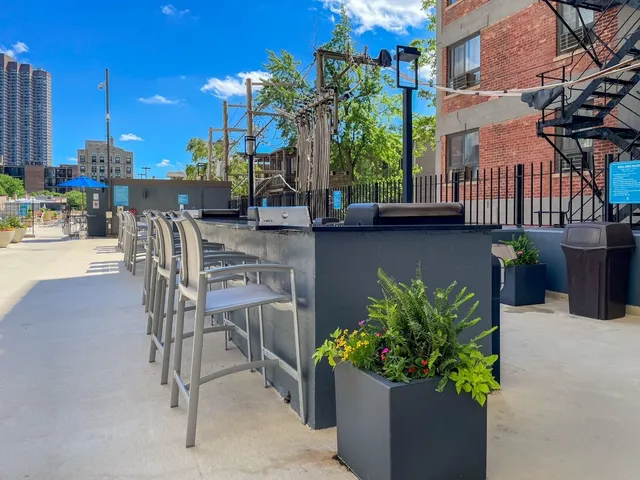 a potted plant sitting in front of a building