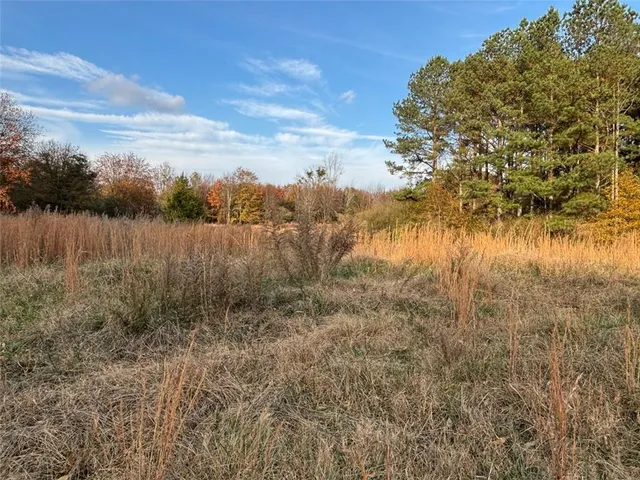 a view of lake with green space
