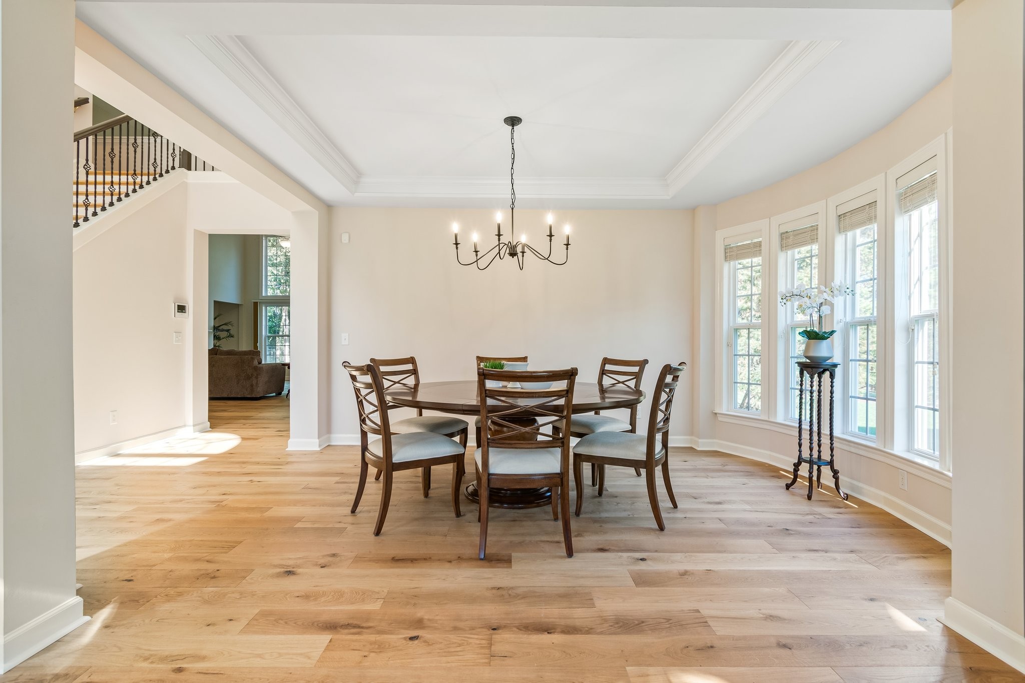 5028 Abington Ridge Lane Franklin, TN 37067 - Photo 12 of 68 a dining room with furniture a chandelier and wooden floor