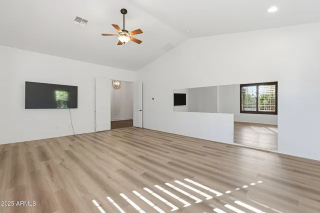 an empty room with a window