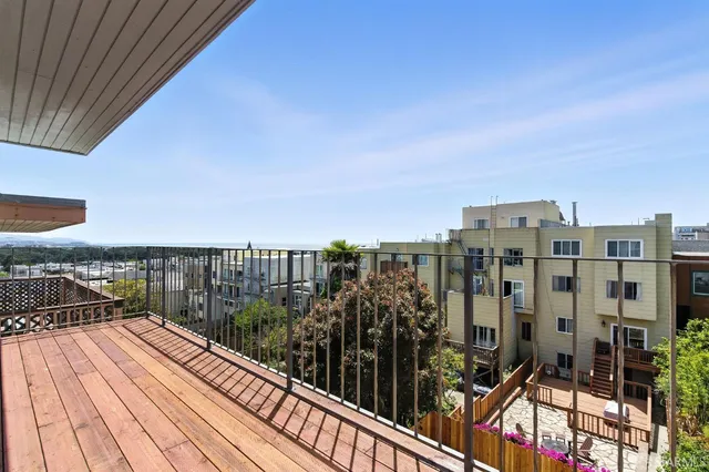 a view of balcony with city view