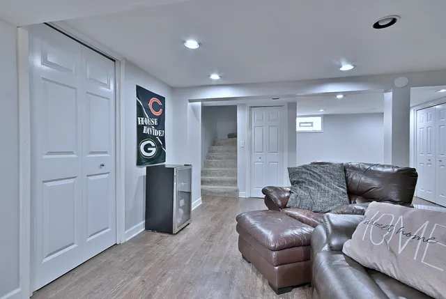 a living room with furniture and a couch