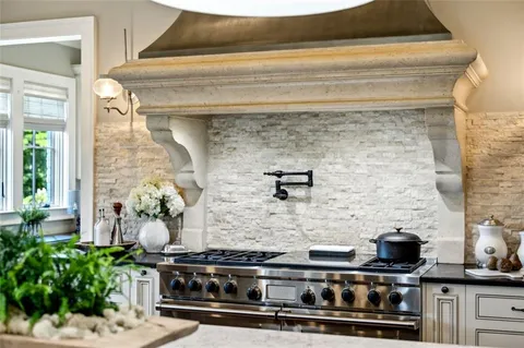 a living room with furniture fireplace and flat screen tv