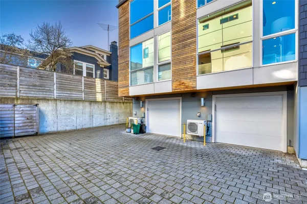 a front view of a building with a glass door