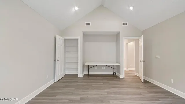 a view of a room with an empty space