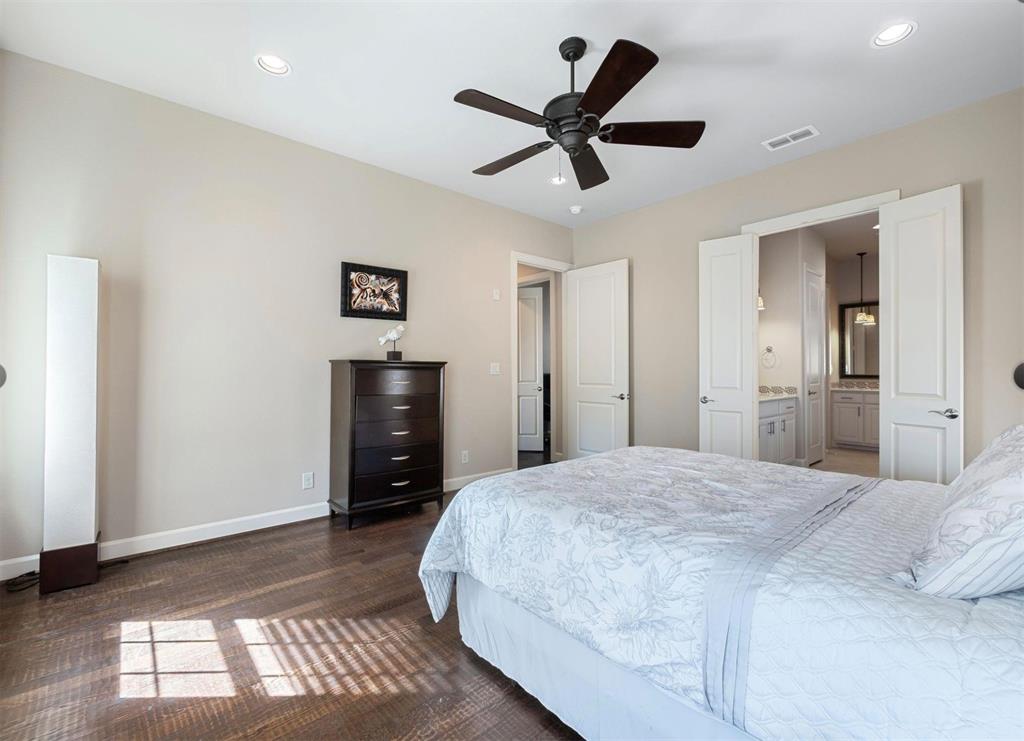 5001 Meridian Lane, Unit 2103 Addison, TX 75001 - Photo 14 of 26 Room featuring wood-finish flooring, recessed lighting, and a ceiling fan