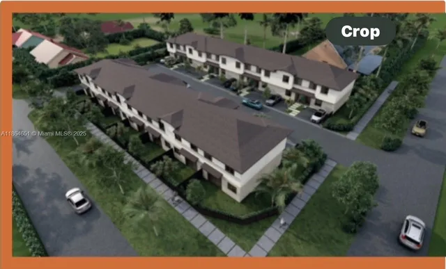 an aerial view of a house