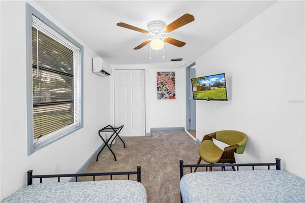 a living room with furniture