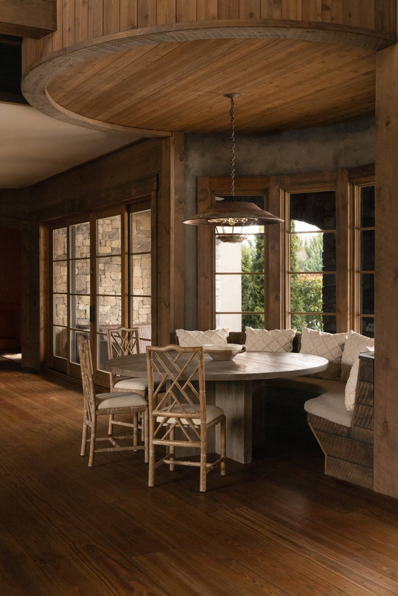 254 Mitchell Lane Bridgehampton, NY 11932 - Photo 11 of 36 a view of a dining room with furniture wooden floor and chandelier