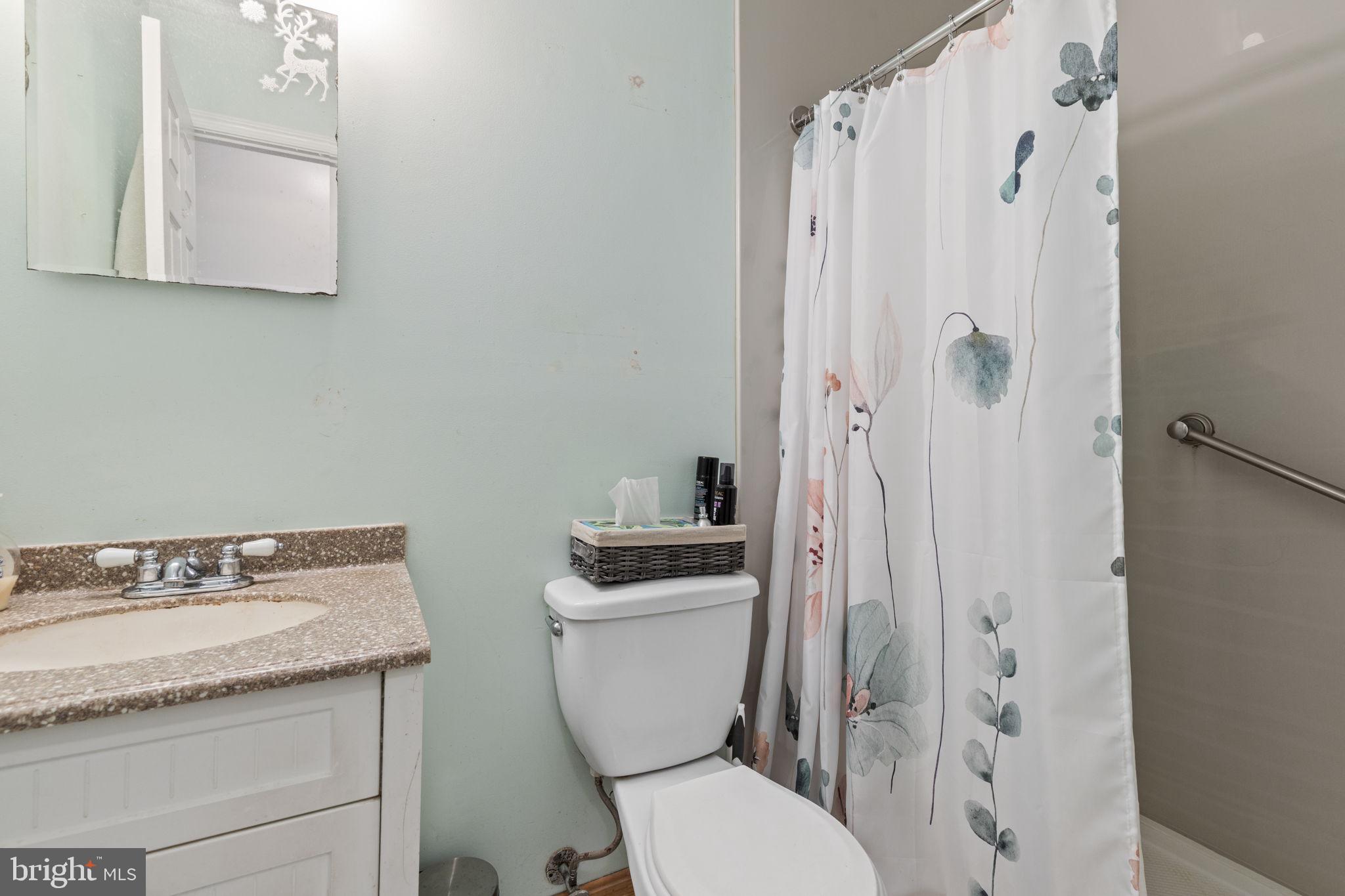 420 Jackson Park Road Port Deposit, MD 21904 - Photo 15 of 17 a bathroom with a granite countertop toilet a sink and a mirror