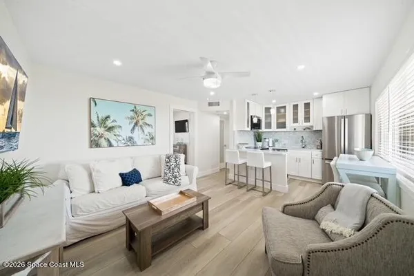 a living room with a couch and a table