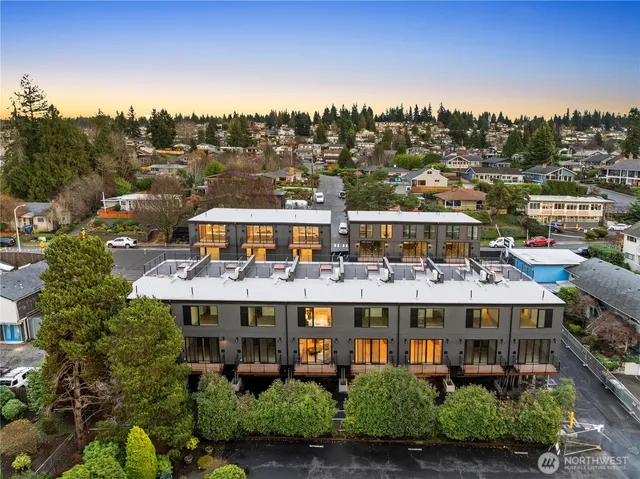 a view of a city that has tall buildings