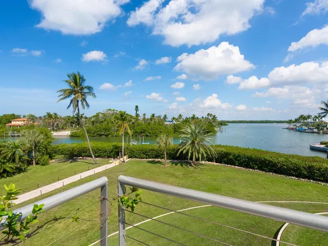 a view of a lake with boats
