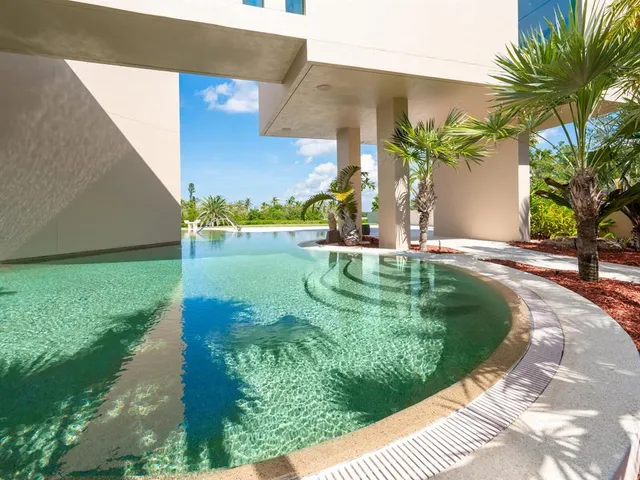 a view of a big yard with a house in the background