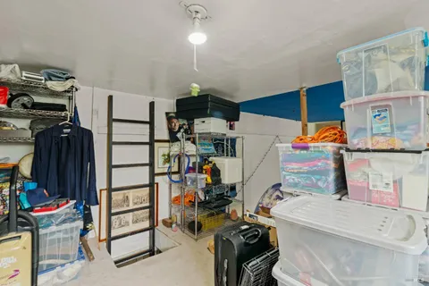 a room with storage and utility