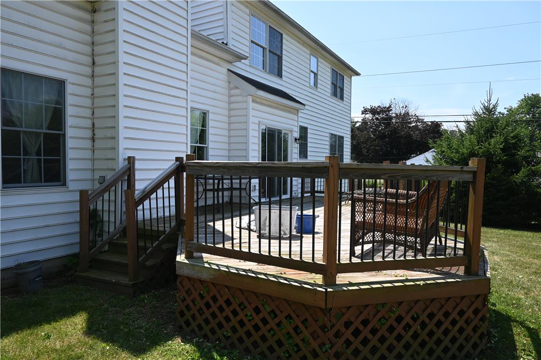 3829 East Hopewell Road Center Valley, PA 18034 - Photo 51 of 52 An inviting wood deck extends from the residence, perfect for enjoying outdoor moments.