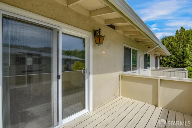 a view of a house with a balcony