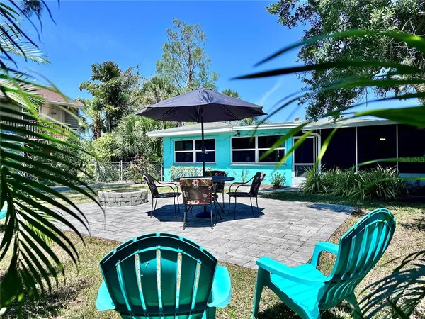 an outdoor space with patio