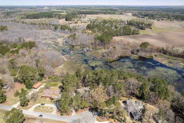 a view of a lake with mountain